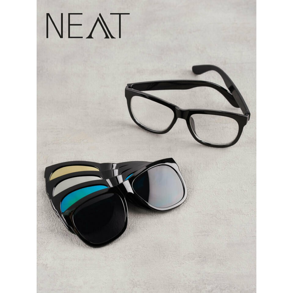 Shop Malaysia Neat 4 In 1 Magnetic Clip On Sunglasses Interchangeable Lenses Cermin Mata Hitam Lelaki Shopee Singapore