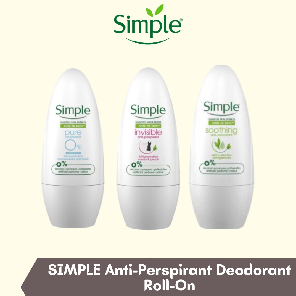 [BUNDLE of 2] SIMPLE AntiPerspirant Deodorant RollOn (50 ml) Shopee Singapore