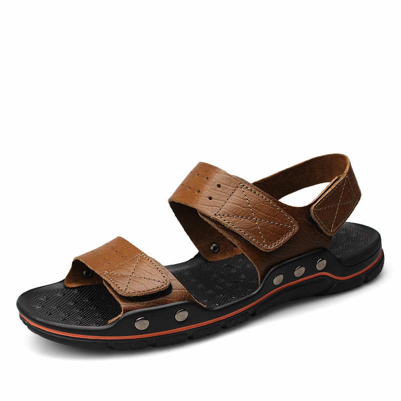 Breathable Male Leather Sandal Summer Men Beach Shoes Beach Sandals ...
