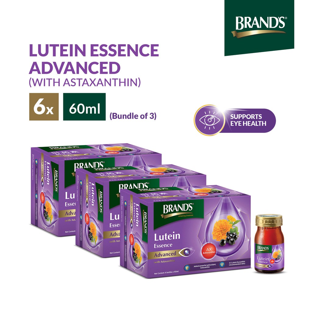 [Bundle of 3] BRAND'S® Lutein Essence Advanced (with Astaxanthin) 6 x 60ml For enhanced vision