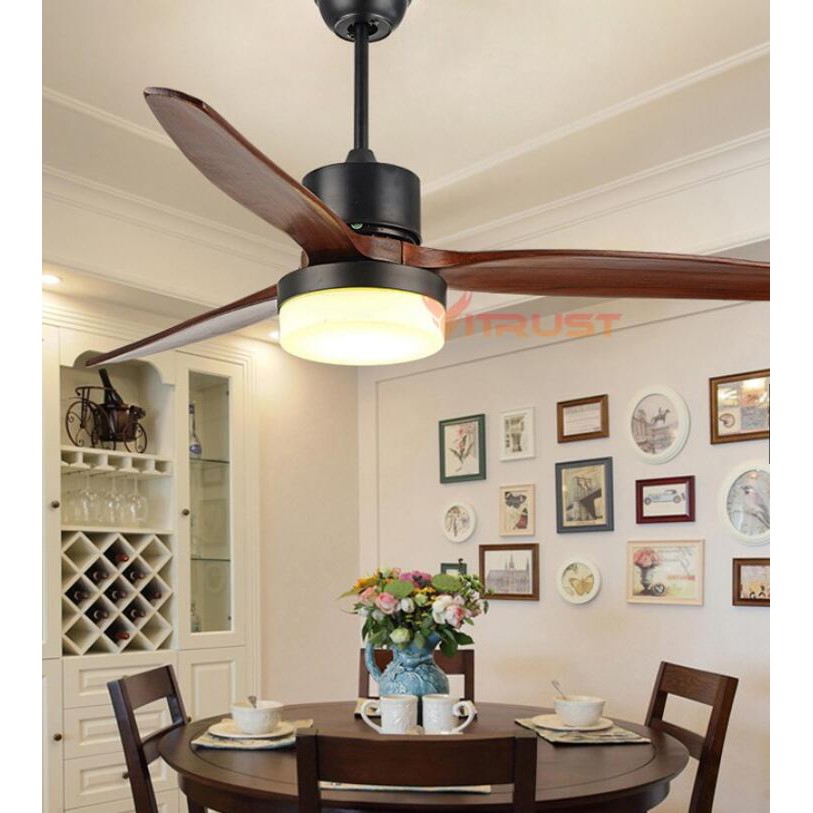 Modern Village Ceiling Fan With Led, Ceiling Fans For Dining Room Table