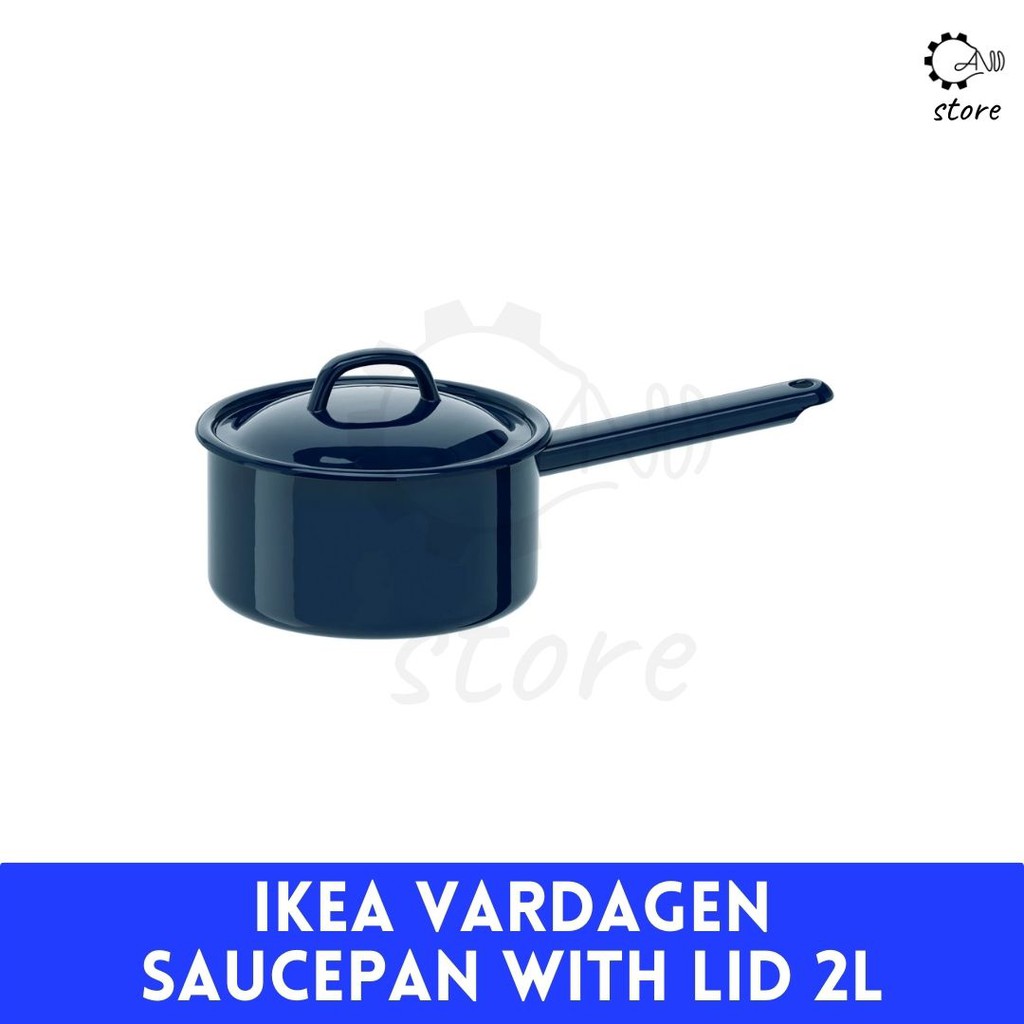 IKEA VARDAGEN / Pot with Lid / Enamelled Steel / 5L / 3L / Saucepan 2L |  Shopee Singapore
