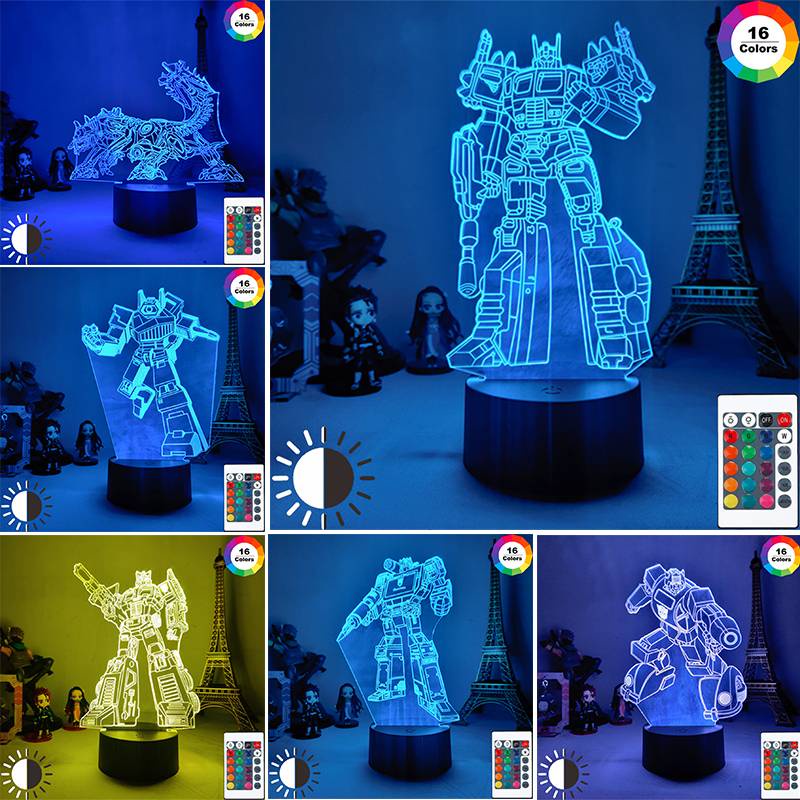 Night Light Acrylic Lamp LED Transformers Mask Logo Home Deco Touch Light Gift 