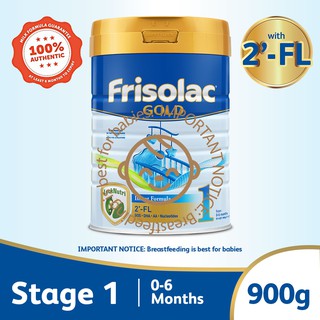 Frisolac Gold Stage 1 with 2'-FL 900g - for Newborn 0-6 months - Baby Milk Powder Formula