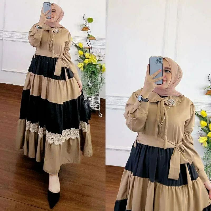 ASMIRANDA MAXI DRESS WANITA TERBARU MURAH KEKINIAN GAMIS CRINKLE AIRFLOW TERLARIS