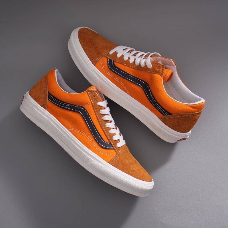 orange and black vans