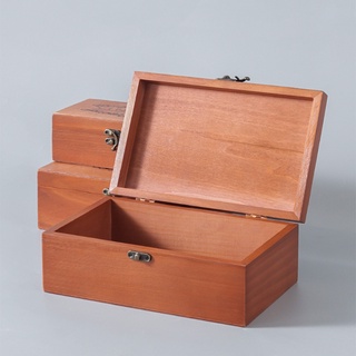 2Pcs Vintage Big Small Jewelry Organizer Wooden Chest Wedding Home Gift Box 