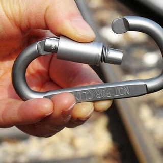 Outdoor Carabiner Screw Lock Buckle D-Shaped Carabiner Hook Keyring Clip Not for Clambing Camping Sports Buckle Survival Gear 1Pcs