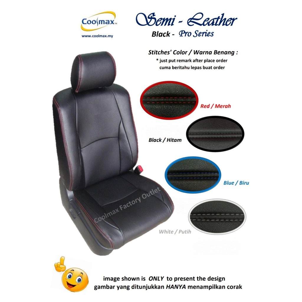 Coolmax Semi Leather Perodua Myvi Lagi Best 1 5 Car Seat Cover Full Set Sarung Kusyen Kereta Yg Penuh Lengkap Shopee Singapore