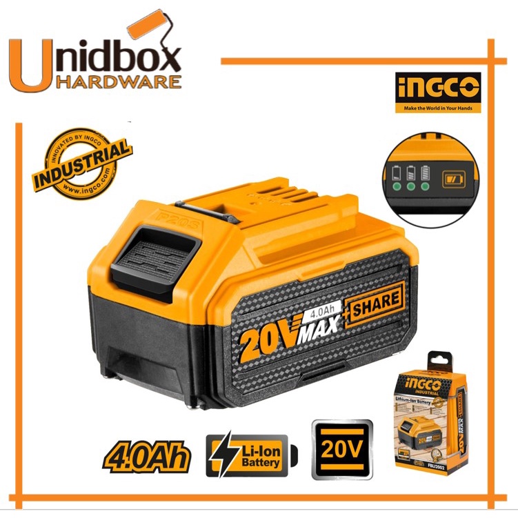INGCO 20V LiIon 4.0Ah Battery FBLI2002 Power Tools / Power Tools
