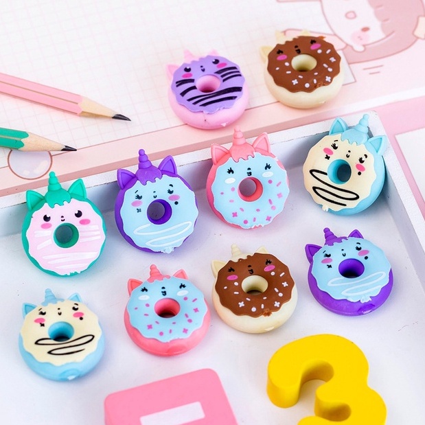 Cartoon Style Eraser Unicorn Donut Cute Stationery Student Korean ...