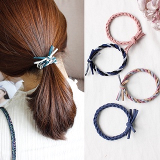 Image of Japan and South Korea color matching braid rubber band hair ring thickened leather cover South Korea head rope hair rope headdress tie headdress