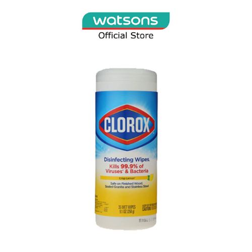 CLOROX Disinfecting Wipes Kills 99.9 Virus & Bacteria Crisp Lemon