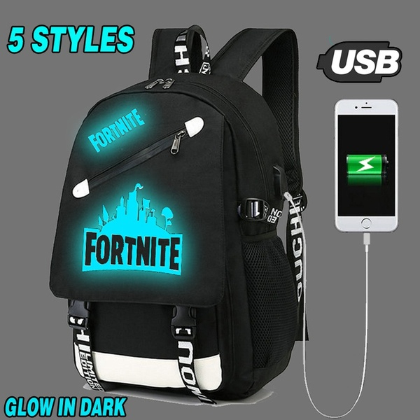 Fortnite Backpack Charger Completely New Night Light Fortnite Backpack With Usb Charger School Bags For Teenagers Boys Girls Big Capacity School Backpack Waterproof Satchel Kids Fortnite Book Bag Shopee Singapore