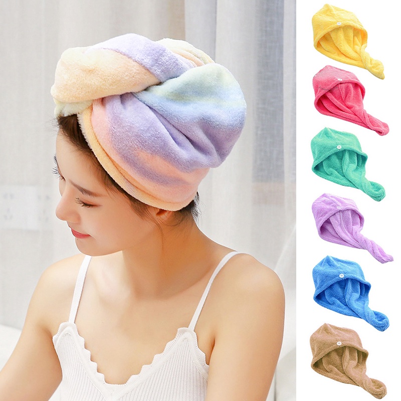 Microfibre After Shower Hair Drying Wrap Womens Girls Towel Quick Dry Hair  Hat Turban Head Wrap Bathing Tools | Shopee Singapore
