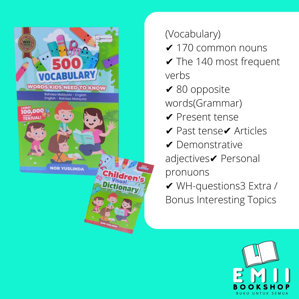 500 Vocabulary Kids Need To Know Dictionary Vocab Buku English Wasapower Shopee Singapore