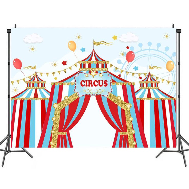 Wheel Circus Carnival Theme Photography Backdrop Kids Boys or Girl Birthday  Party Striped Tent Background Decor Banner | Shopee Singapore