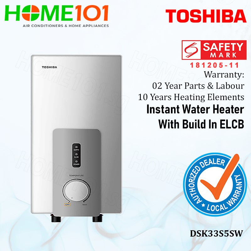 Toshiba Instant Water Heater With Build In ELCB DSK33S5SW *NO