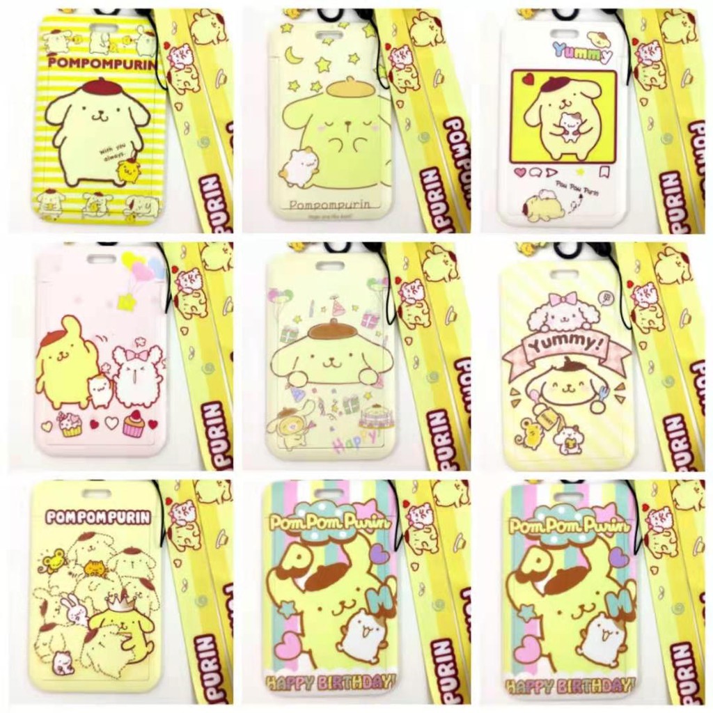 Cartoon Card Holder Bus Card Case Lanyard Work Identity Badge 2 Cards CoveDS 