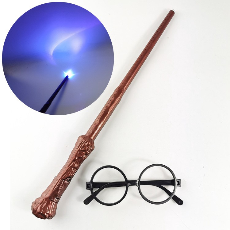 [Ready Stock] Harry Potter Toys Magic Wand & Glasses Glowing Sound