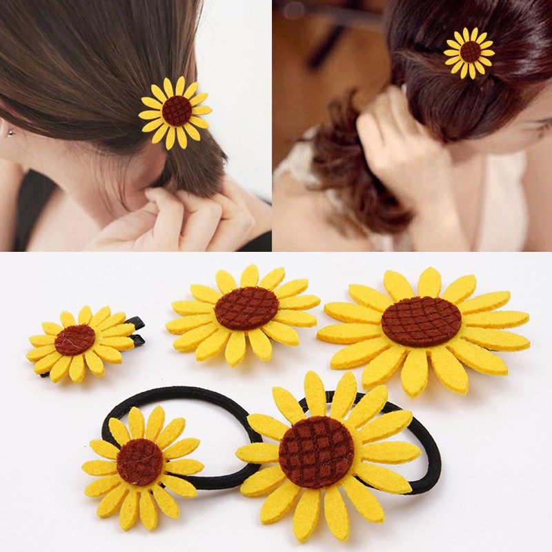 Korean Version Of Apron Sunflower Hair Band Rubber Band Hair Accessories Flower