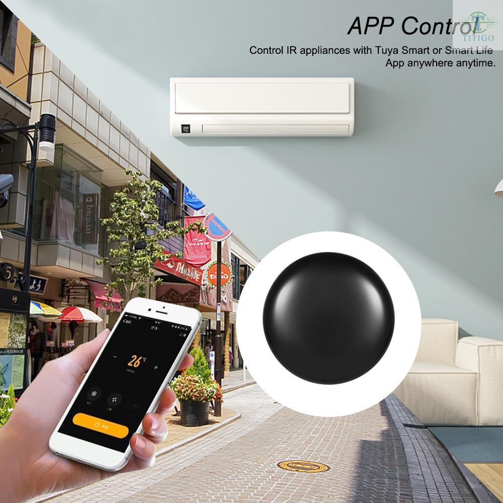 WiFi-IR Remote IR Control Hub Wi-Fi(2.4Ghz) Enabled Infrared Universal Remote Controller For Air Conditioner TV Using Tuya Smart Life APP Compatible with Alexa Google Home Voice Control