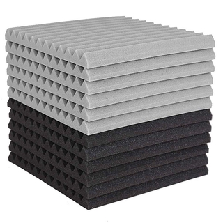 12 Pcs Acoustic Foam Board,Studio Wedge Tile,Acoustic Foam Soundproof Pyramid Studio Treatment Wall Panel 2.5X30X30cm