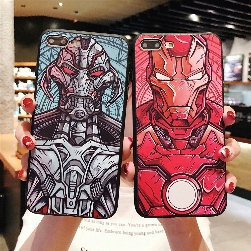 Iron Man Phone Case Iphone 6 7 8 Plus X Xs Back Cover Silicone Cartoon Tpu Shopee Singapore