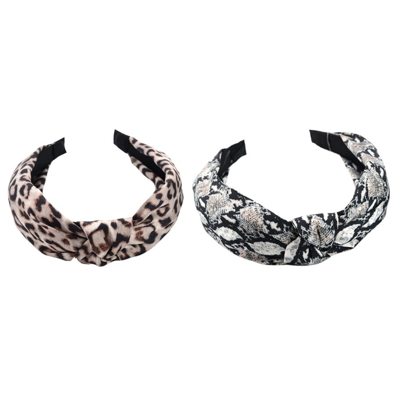 Leopard Fabric Women Headband Knotted Snakeskin Velet Hairband Spot Hair Hoop