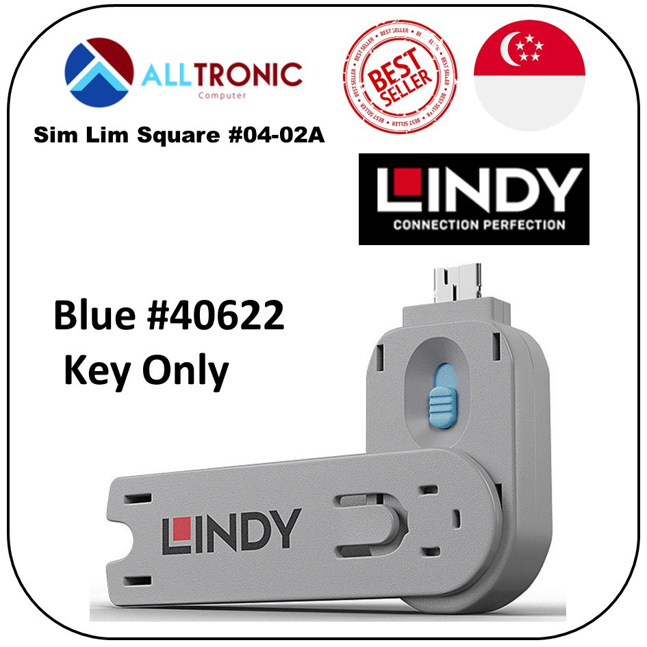 Lindy USB Blocker Type A Key Only Blue (P/N 40622) Shopee Singapore