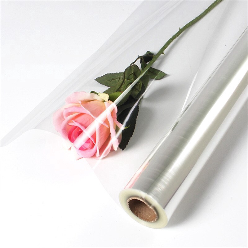 20M X 80cm Cellophane Roll Film White Dot Clear Florist Hamper Gift Wrap Craft 