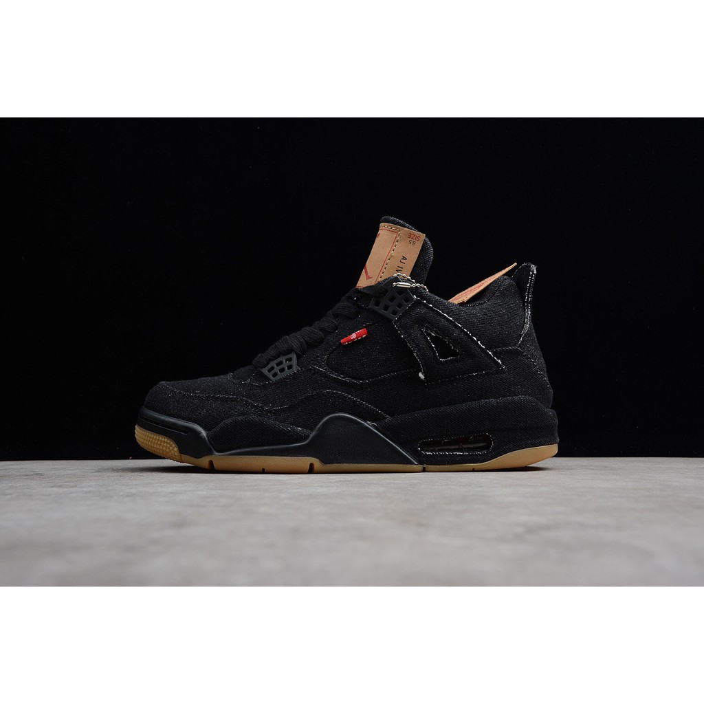 Genuine NikeAJ4 Joe 4 Levi's joint name Levi's x Air Jordan 4 denim black tannin Genuine NikeAJ4 Joe 4 Levi's joint name Levi's x Air Jordan 4 denim black tannin