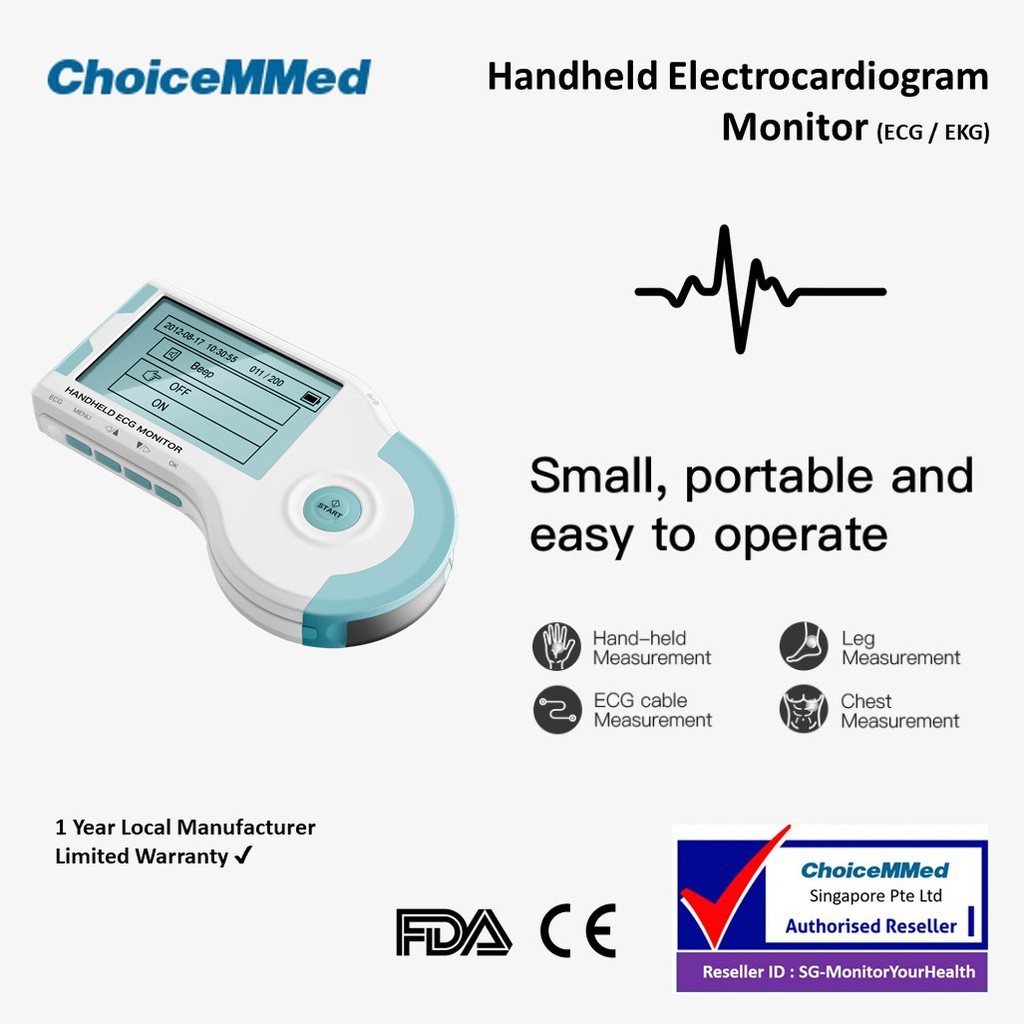 Electrocardiogram Portable Handheld ECG / EKG Monitor ChoiceMMed ...