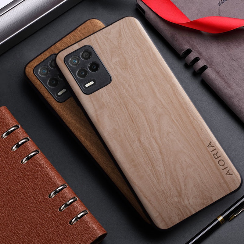 Case for Oppo Realme 8 Pro 8i 8S 5G funda bamboo wood pattern Leather back cover coque for oppo real