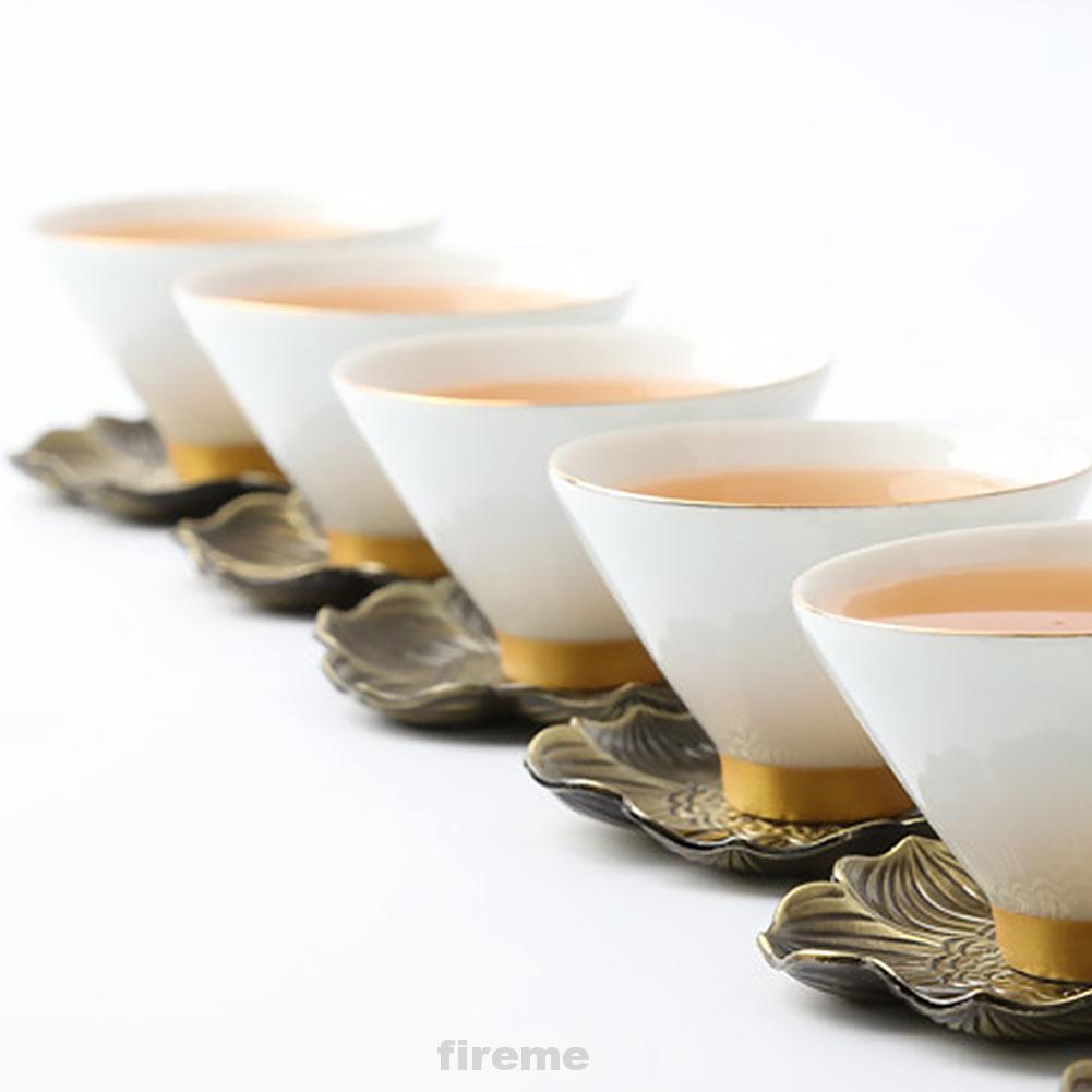 1pc Alloy Lotus Shape Coasters Tea Cup Mug Drinks Table Placemat Place Mat 2