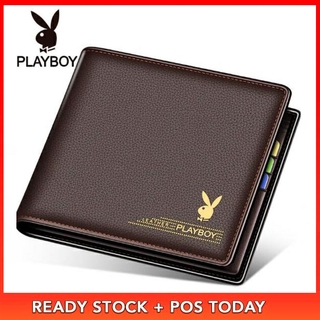 PlayBoy Classic Style Men's Classic Fashion Wallet Short Folded Leather Fold Over Wallet , PlayBoyClassic Fashion Wallet