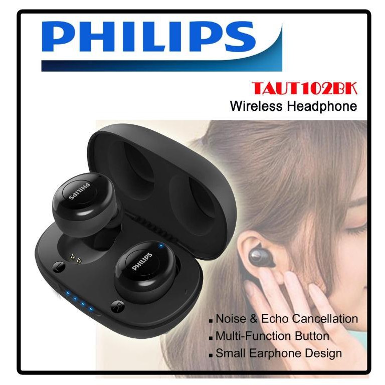 philips taut102bk true wireless headset