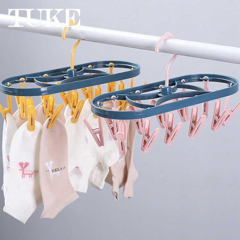 Roller Retractable Laundry Rack Underwear Socks Hook Hanger Dryer 12 ...