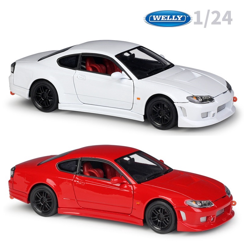 Welly 1:24 Nissan Silvia S15 White Model Roadster Diecast Car Model NEW IN BOX