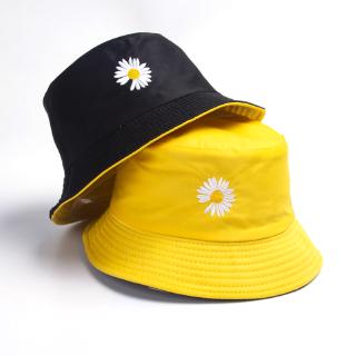 Image of Fashion Unisex Bucket Hats / Little Daisies Double-sided Sun Cap /double-sided Wear Lady Fisherman Hat / Casual Sun Cap