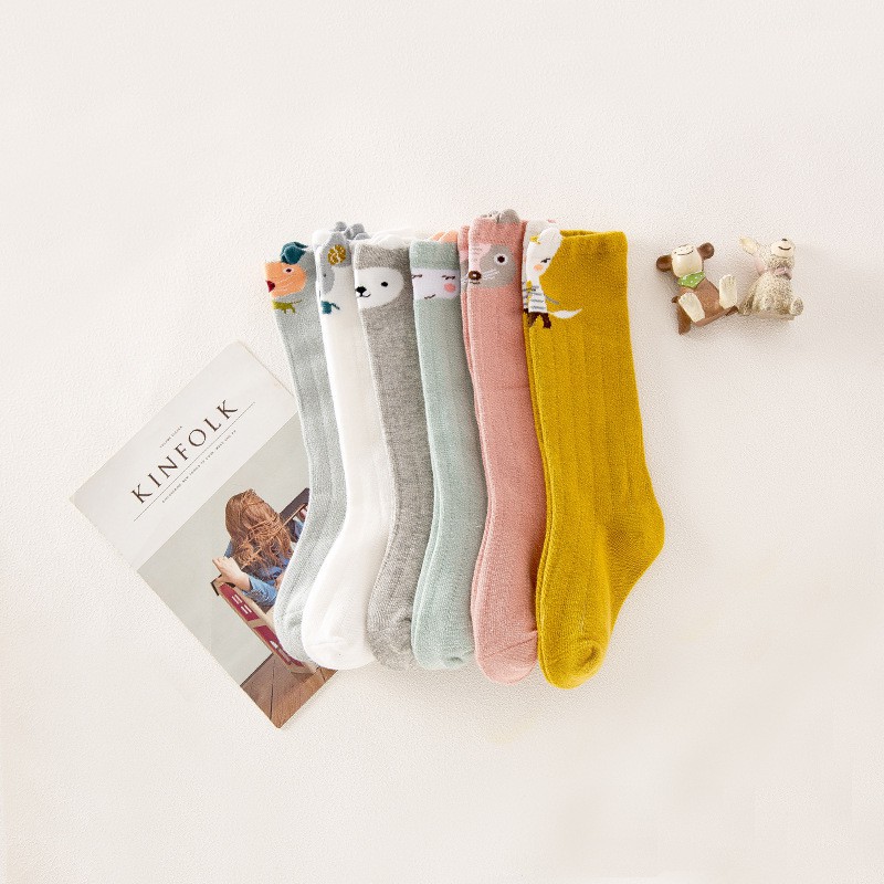 Newborn Baby Socks 0-3 yrs old Girl Boy Cartoon Long Knee Socks Spring Autumn