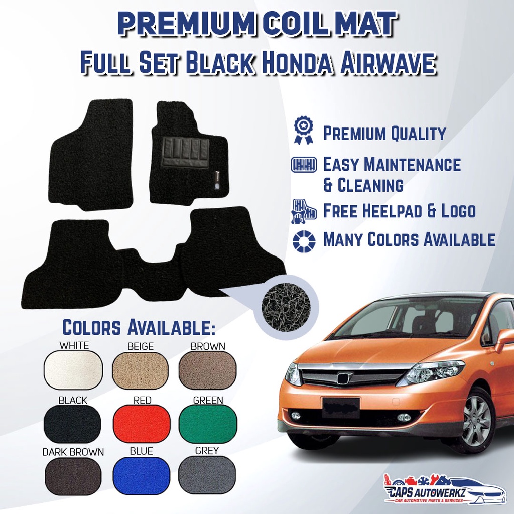 Premium Customized Single Color Coil Car Mats Honda Airwave