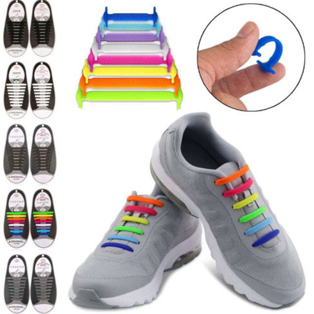 Practical 1 Set（16pcs）New No Tie Shoelaces Elastic Silicone Shoe Lace Sporting 