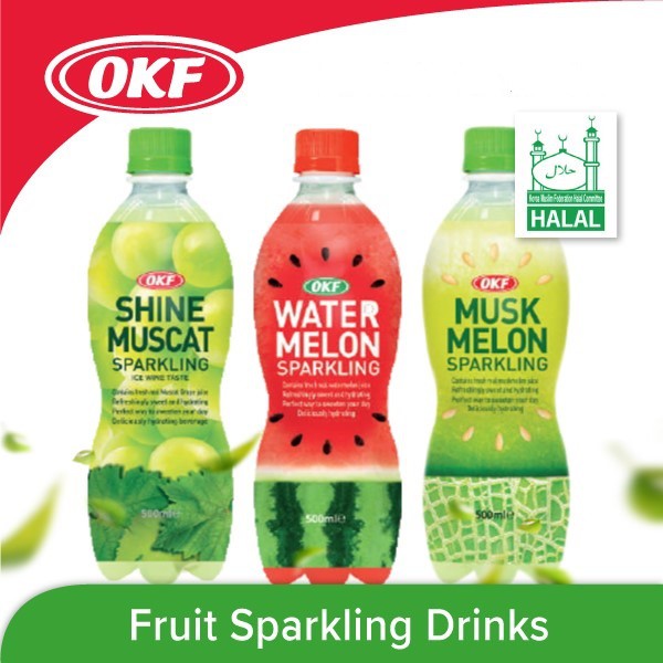 OKF HALAL Fruit Sparkling Drinks 500ml (3 Flavours) Shopee Singapore