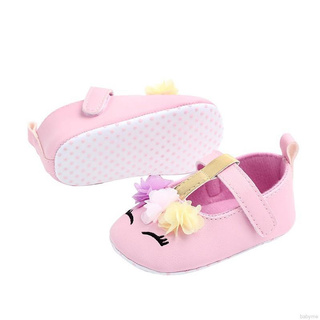 Baby Girls Toddler Infant First Walkers Non-Slip Floral PU Princess Shoes #4
