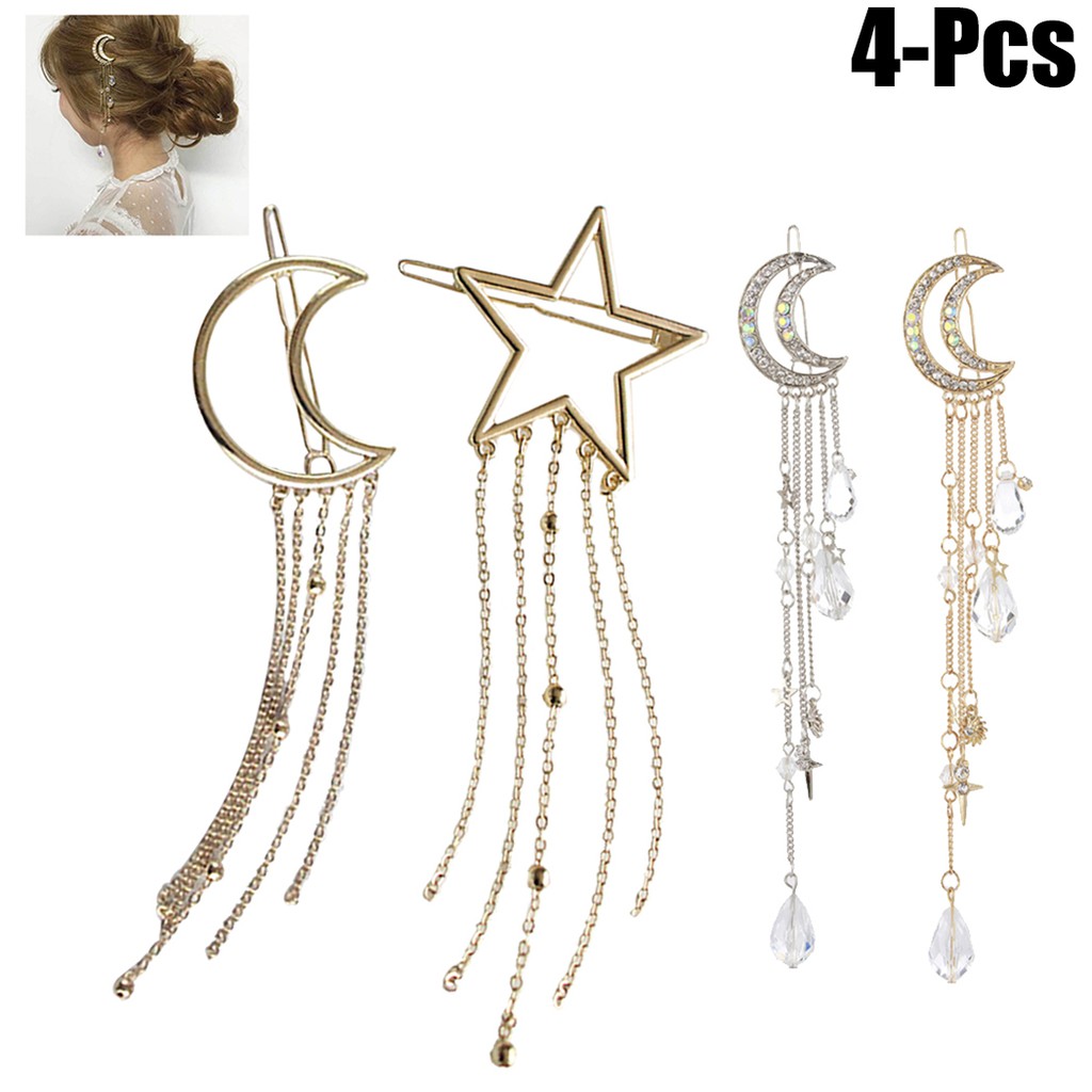 moon tassel hair clip