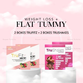 Image of [Bundle of 4] 2 Boxes of TruFitz Double Shot + 2 Boxes of TruShakes 🔥 Fat Burner Juice [Weight Loss + Flat Tummy]