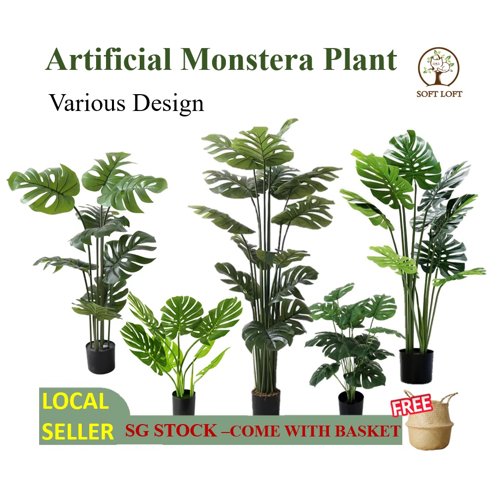 Artificial plant Artificial Monstera Deliciosa Plants With Basket, Fake