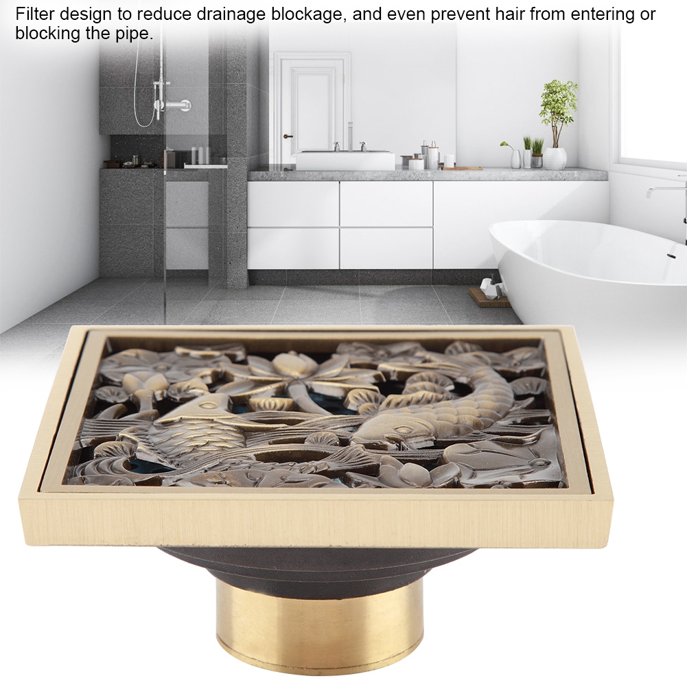 Drain Brass Grate Floor Waste Bathroom Cover Drain Strainer Shower