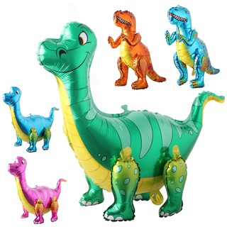 3D dinosaur balloons foil standing green dinosaur tanystropheus dragon birthday deco party favors supplies boy kids toys #0